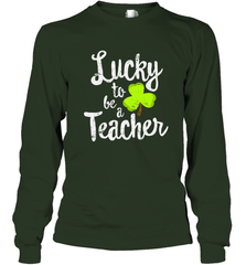 Teacher St. Patrick's Day Shirt, Lucky To Be A Teacher Long Sleeve T-Shirt Long Sleeve T-Shirt - HHHstores