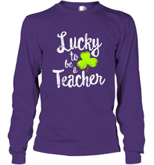 Teacher St. Patrick's Day Shirt, Lucky To Be A Teacher Long Sleeve T-Shirt Long Sleeve T-Shirt - HHHstores