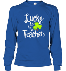 Teacher St. Patrick's Day Shirt, Lucky To Be A Teacher Long Sleeve T-Shirt Long Sleeve T-Shirt - HHHstores