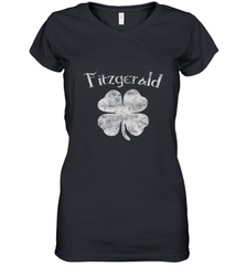 Vintage Fitzgerald Irish Shamrock St Patty's Day Women's V-Neck T-Shirt Women's V-Neck T-Shirt - HHHstores