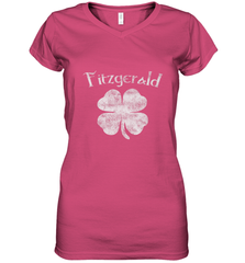 Vintage Fitzgerald Irish Shamrock St Patty's Day Women's V-Neck T-Shirt Women's V-Neck T-Shirt - HHHstores