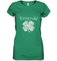 Vintage Fitzgerald Irish Shamrock St Patty's Day Women's V-Neck T-Shirt Women's V-Neck T-Shirt - HHHstores