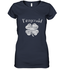Vintage Fitzgerald Irish Shamrock St Patty's Day Women's V-Neck T-Shirt Women's V-Neck T-Shirt - HHHstores