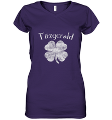 Vintage Fitzgerald Irish Shamrock St Patty's Day Women's V-Neck T-Shirt Women's V-Neck T-Shirt - HHHstores