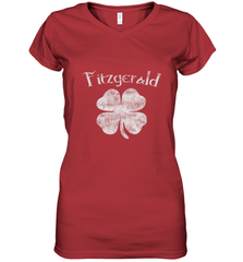 Vintage Fitzgerald Irish Shamrock St Patty's Day Women's V-Neck T-Shirt Women's V-Neck T-Shirt - HHHstores