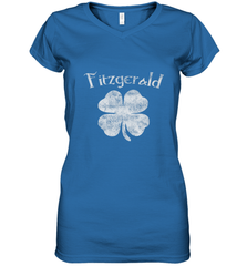 Vintage Fitzgerald Irish Shamrock St Patty's Day Women's V-Neck T-Shirt Women's V-Neck T-Shirt - HHHstores
