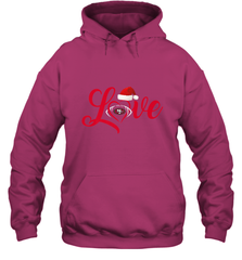 NFL San Francisco 49ers Logo Christmas Santa Hat Love Heart Football Team Hooded Sweatshirt Hooded Sweatshirt - HHHstores