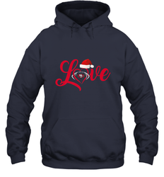 NFL San Francisco 49ers Logo Christmas Santa Hat Love Heart Football Team Hooded Sweatshirt