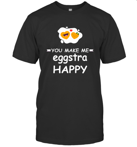 You Make Me Eggstra happy,Funny Valentine His and Her Couple Men's T-Shirt Men's T-Shirt / Black / S Men's T-Shirt - HHHstores