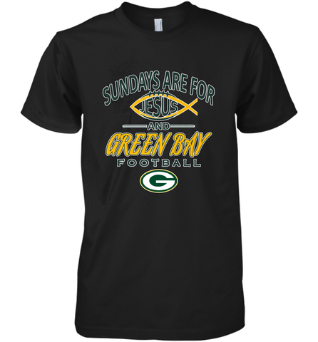 Sundays Are For Jesus and Green Bay Funny Christian Football 1 Men's Premium T-Shirt Men's Premium T-Shirt / Black / XS Men's Premium T-Shirt - HHHstores
