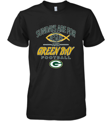 Sundays Are For Jesus and Green Bay Funny Christian Football 1 Men's Premium T-Shirt Men's Premium T-Shirt - HHHstores