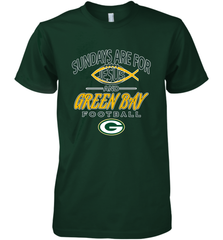 Sundays Are For Jesus and Green Bay Funny Christian Football 1 Men's Premium T-Shirt Men's Premium T-Shirt - HHHstores