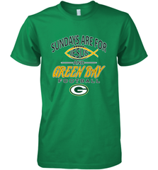Sundays Are For Jesus and Green Bay Funny Christian Football 1 Men's Premium T-Shirt Men's Premium T-Shirt - HHHstores
