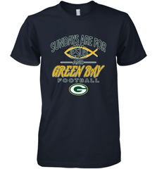 Sundays Are For Jesus and Green Bay Funny Christian Football 1 Men's Premium T-Shirt Men's Premium T-Shirt - HHHstores