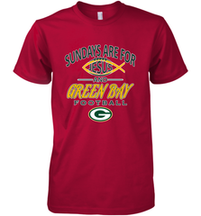 Sundays Are For Jesus and Green Bay Funny Christian Football 1 Men's Premium T-Shirt Men's Premium T-Shirt - HHHstores