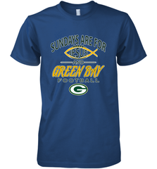 Sundays Are For Jesus and Green Bay Funny Christian Football 1 Men's Premium T-Shirt Men's Premium T-Shirt - HHHstores