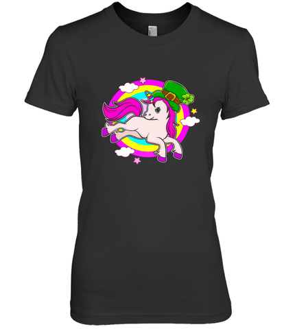 Irish Leprechaun Unicorn Cute St Patricks Day Ireland Women's Premium T-Shirt Women's Premium T-Shirt / Black / XS Women's Premium T-Shirt - HHHstores
