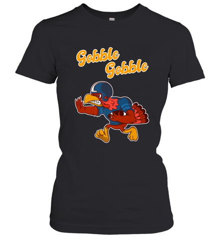 Turkey Football Shirt Funny Thanksgiving Turkey Gobble Gift Women's T-Shirt Women's T-Shirt / Black / S Women's T-Shirt - HHHstores