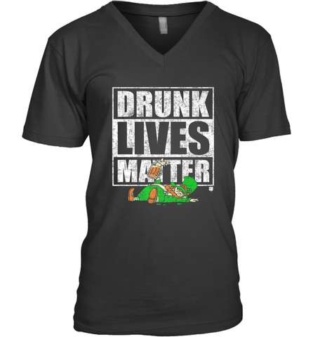 Drunk Lives Matter Leprechaun St Patricks Day Men's V-Neck Men's V-Neck / Black / S Men's V-Neck - HHHstores