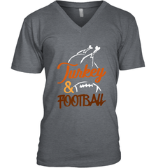 Turkey And Football Thanksgiving Day Football Fan Holiday Men's V-Neck Men's V-Neck - HHHstores