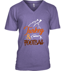 Turkey And Football Thanksgiving Day Football Fan Holiday Men's V-Neck Men's V-Neck - HHHstores