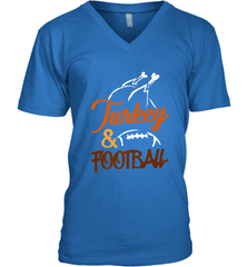 Turkey And Football Thanksgiving Day Football Fan Holiday Men's V-Neck Men's V-Neck - HHHstores