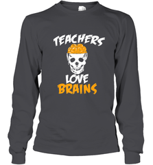 Teachers Love Brains funny Halloween Zombie Long Sleeve T-Shirt Long Sleeve T-Shirt - HHHstores