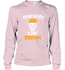 Teachers Love Brains funny Halloween Zombie Long Sleeve T-Shirt Long Sleeve T-Shirt - HHHstores