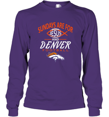 Sundays Are For Jesus and Denver Funny Christian Football Long Sleeve T-Shirt Long Sleeve T-Shirt - HHHstores