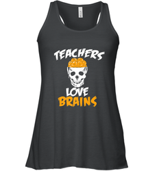 Teachers Love Brains funny Halloween Zombie Women's Racerback Tank