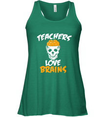 Teachers Love Brains funny Halloween Zombie Women's Racerback Tank Women's Racerback Tank - HHHstores