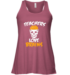 Teachers Love Brains funny Halloween Zombie Women's Racerback Tank Women's Racerback Tank - HHHstores