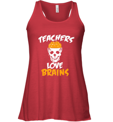 Teachers Love Brains funny Halloween Zombie Women's Racerback Tank
