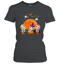 Three Sloths Halloween T shirt Mummy Pumpkin Moon Women's T-Shirt