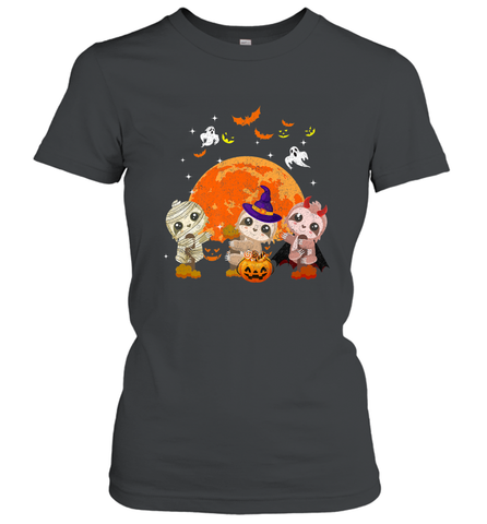 Three Sloths Halloween T shirt Mummy Pumpkin Moon Women's T-Shirt Women's T-Shirt / Black / S Women's T-Shirt - HHHstores