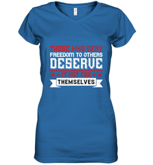 Those who deny freedom to others deserve it not for themselves 01 Women's V-Neck T-Shirt Women's V-Neck T-Shirt - HHHstores