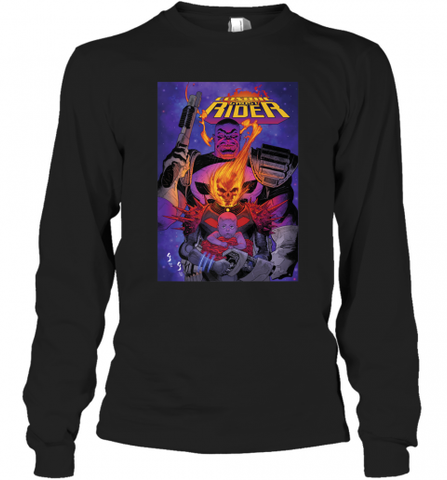 Marvel Ghost Rider Baby Thanos Comic Cover Long Sleeve T-Shirt Long Sleeve T-Shirt / Black / S Long Sleeve T-Shirt - HHHstores