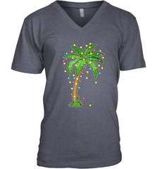 Christmas Lights Palm Tree Beach Funny Tropical Xmas Gift Men's V-Neck Men's V-Neck - HHHstores