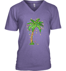 Christmas Lights Palm Tree Beach Funny Tropical Xmas Gift Men's V-Neck Men's V-Neck - HHHstores