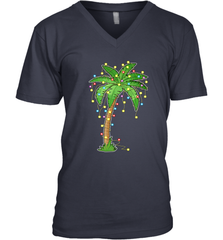 Christmas Lights Palm Tree Beach Funny Tropical Xmas Gift Men's V-Neck Men's V-Neck - HHHstores