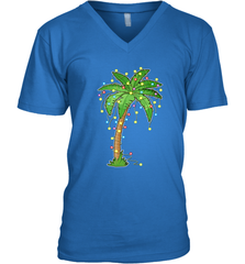 Christmas Lights Palm Tree Beach Funny Tropical Xmas Gift Men's V-Neck Men's V-Neck - HHHstores