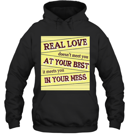 Real love funny quotes for valentine (2) Hooded Sweatshirt Hooded Sweatshirt / Black / S Hooded Sweatshirt - HHHstores