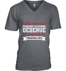 Those who deny freedom to others deserve it not for themselves 01 Men's V-Neck Men's V-Neck - HHHstores