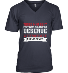 Those who deny freedom to others deserve it not for themselves 01 Men's V-Neck Men's V-Neck - HHHstores