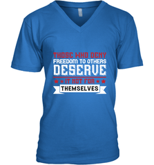 Those who deny freedom to others deserve it not for themselves 01 Men's V-Neck Men's V-Neck - HHHstores