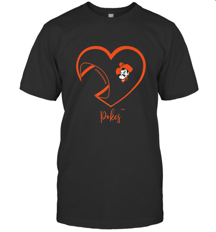 Oklahoma State Cowboys Football Inside Heart  Team Men's T-Shirt Men's T-Shirt / Black / S Men's T-Shirt - HHHstores