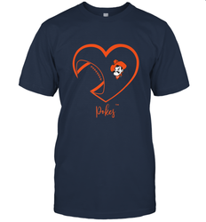 Oklahoma State Cowboys Football Inside Heart  Team Men's T-Shirt