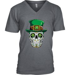 Sugar Skull Leprechaun T Shirt St Patricks Day Women Men Men's V-Neck Men's V-Neck - HHHstores