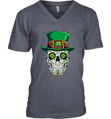 Sugar Skull Leprechaun T Shirt St Patricks Day Women Men Men's V-Neck Men's V-Neck - HHHstores