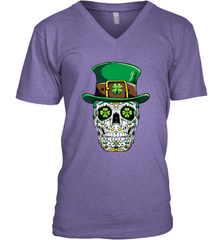 Sugar Skull Leprechaun T Shirt St Patricks Day Women Men Men's V-Neck Men's V-Neck - HHHstores